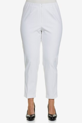 Ulla Popken Regular Pantalon 'Sophie' in Wit: voorkant