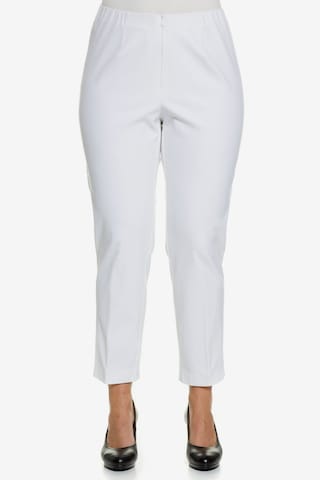 Ulla Popken Regular Pleated Pants 'Sophie' in White: front