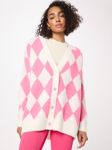 NEON & NYLON Knit Cardigan 'OPAL' in White: front