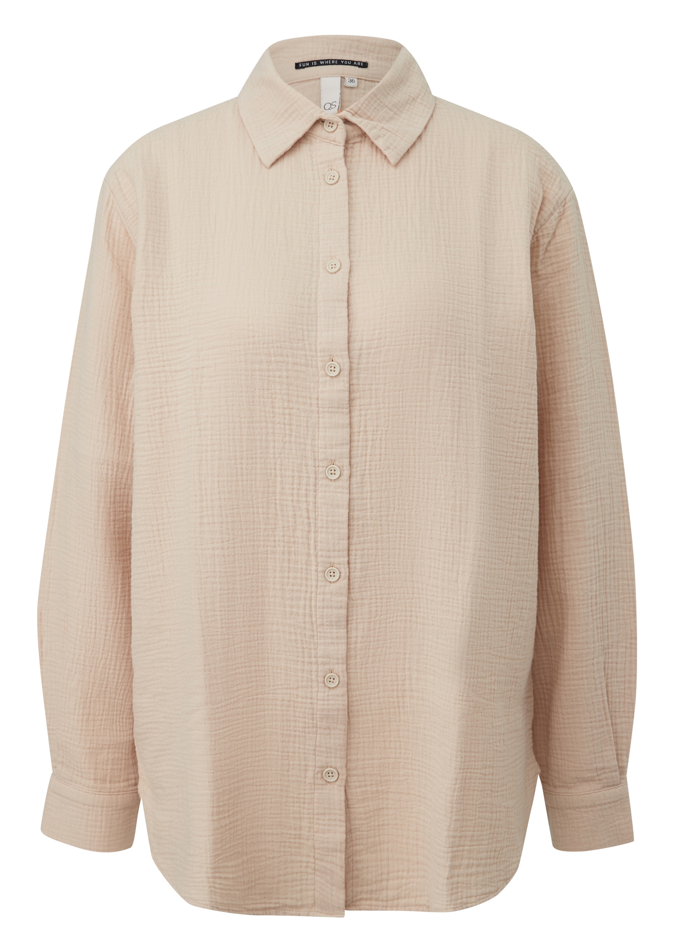 QS Blouse in Beige: front