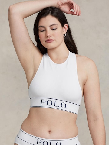 Polo Ralph Lauren Bralette Bra ' Neck Top ' in White: front