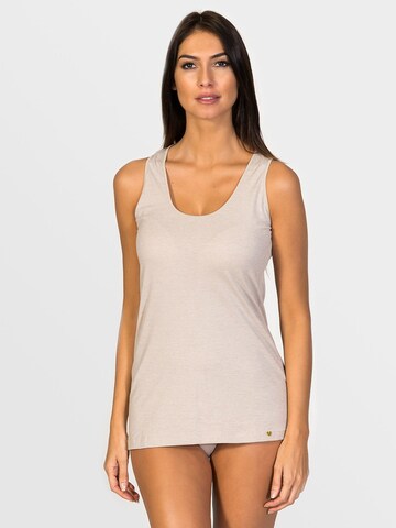 zd ZERO DEFECTS Undershirt 'Juno Tank top soy fiber' in Beige: front