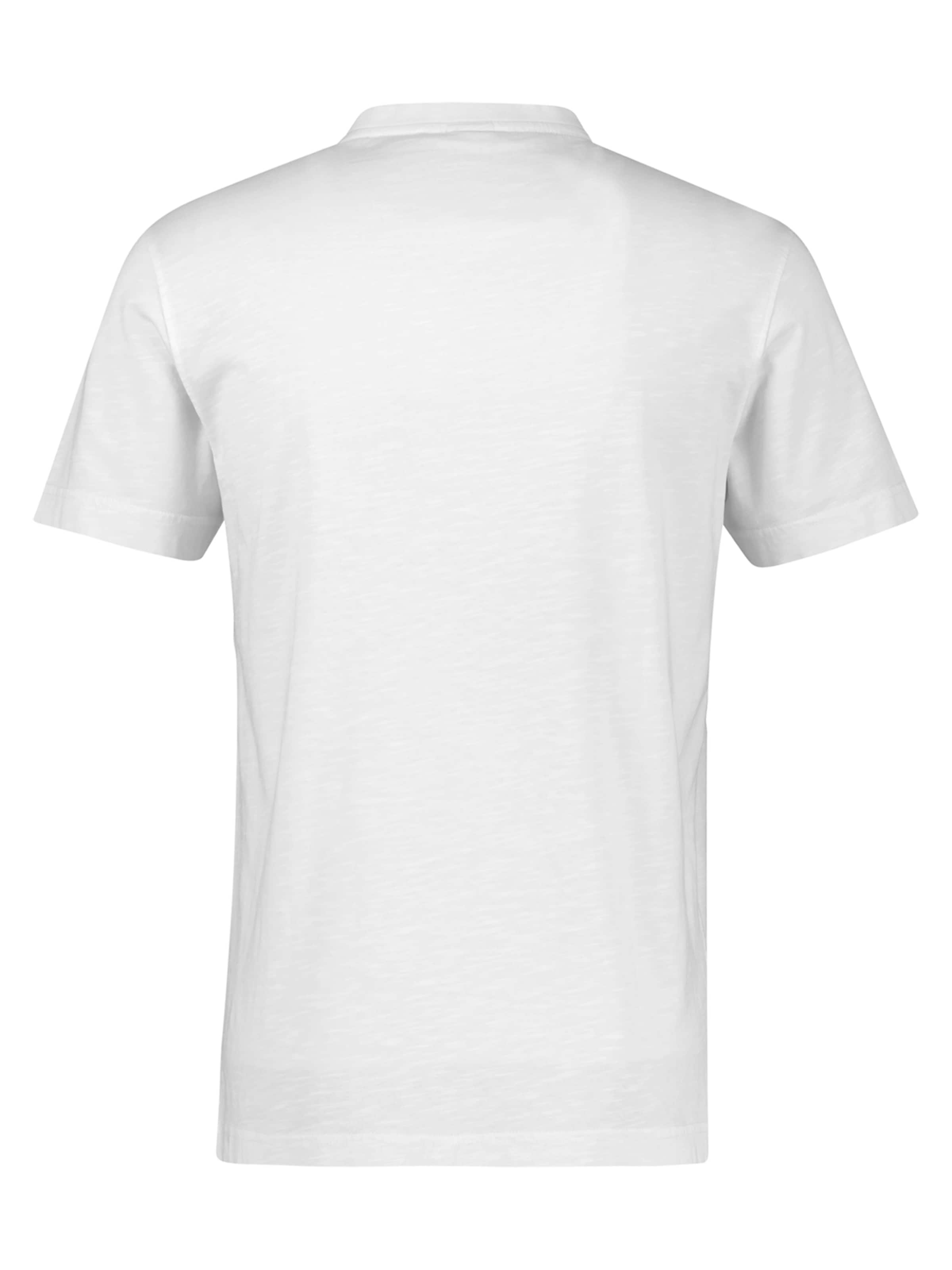 LERROS T-Shirt mit sportlichem V-Ausschnitt aus reiner Baumwolle in Weiß