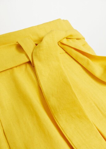 MANGO Wide leg Pants 'Laci' in Yellow