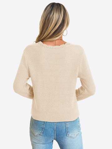 Geacă tricotată de la Imily Bela pe bej: spate