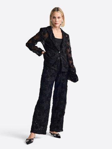 Rich & Royal Široke hlačnice Hlače | črna barva: sprednja stran