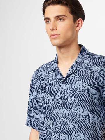 Hailys Men - Ajuste regular Camisa 'Silas' en azul