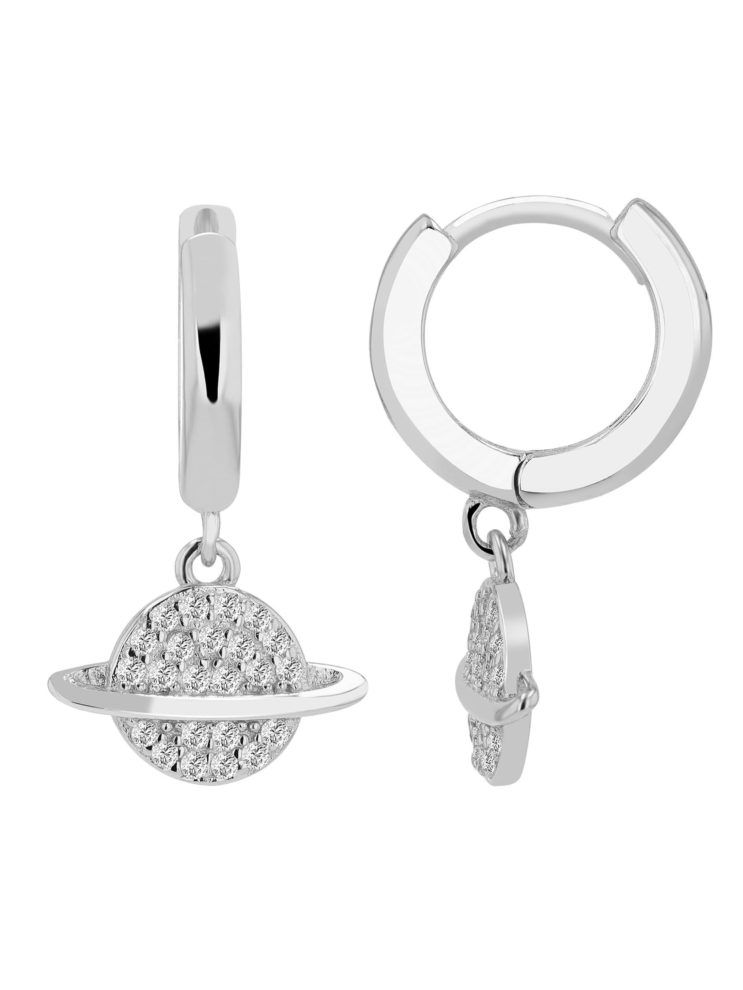 Akzent Earrings 'Tiara, 925 Sterlingsilber, langlebig' in Silver