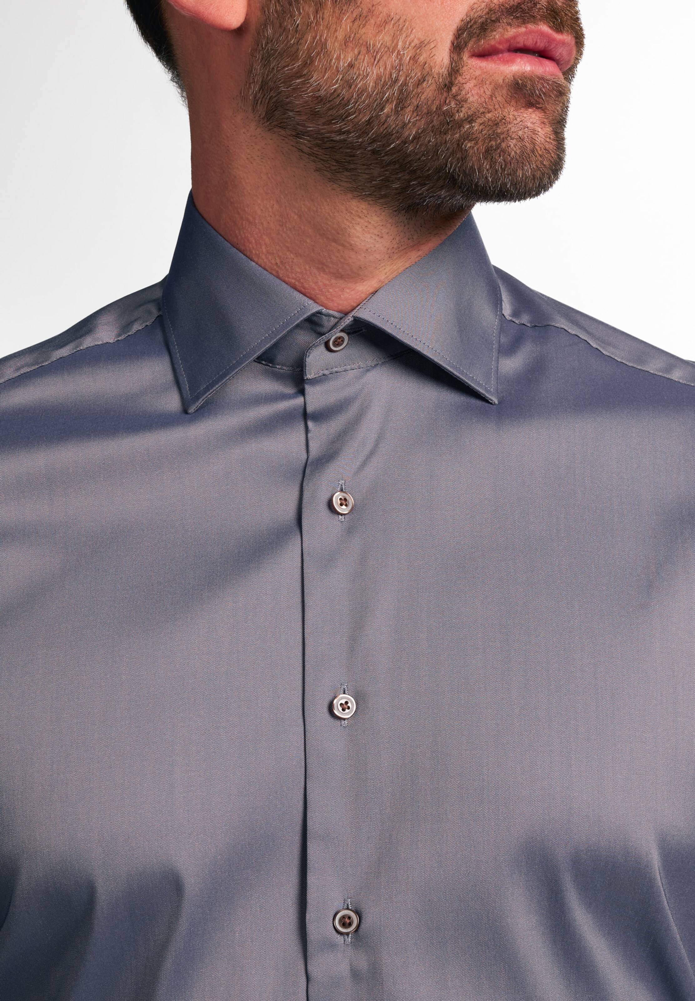 Männer Hemden ETERNA Hemd in Silbergrau - MQ01026