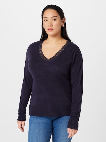 ONLY Carmakoma Sweater 'SUNNY' in Blue: front