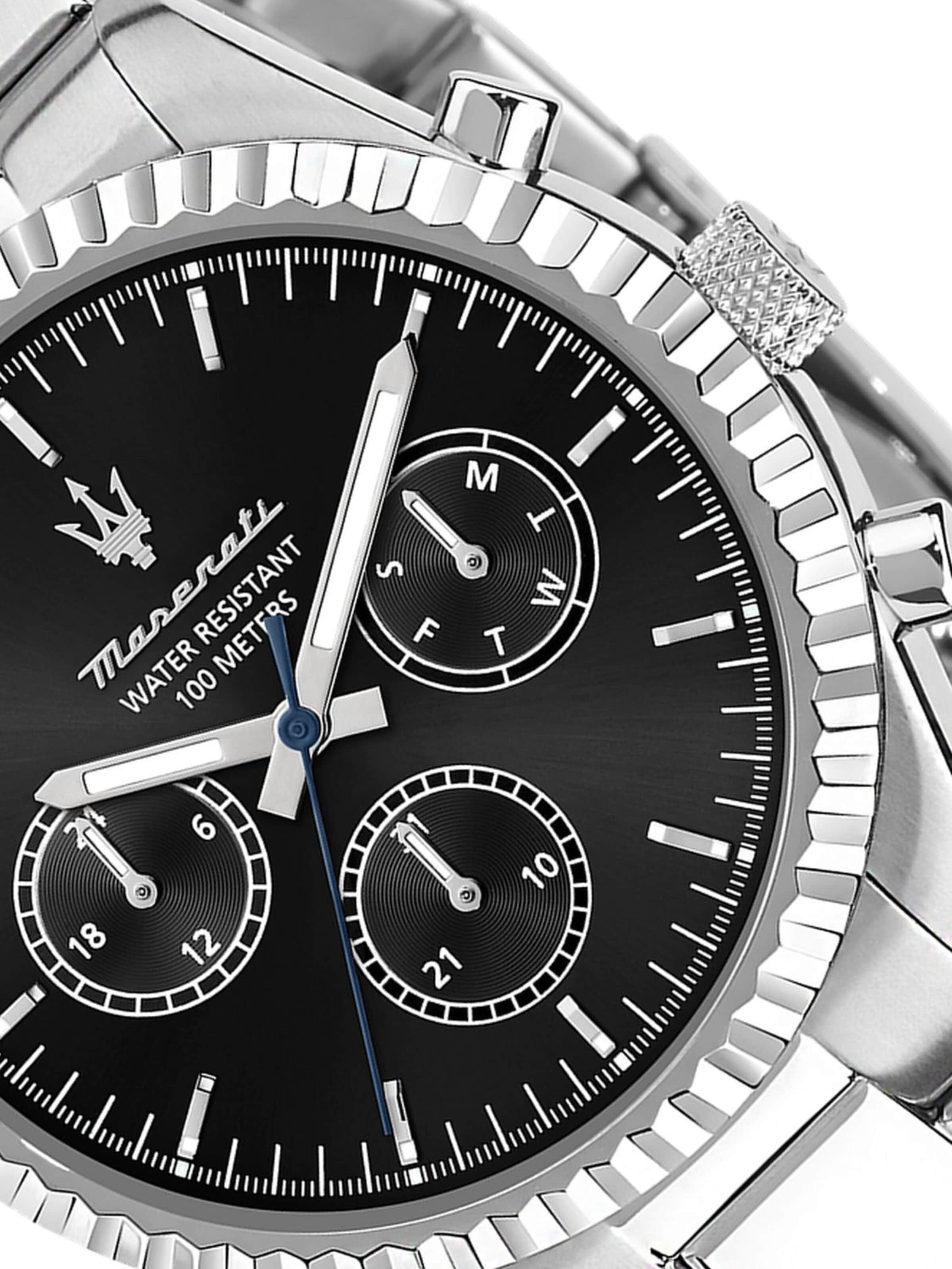 Maserati Analoguhr‌‌‌‌‌ in Silber