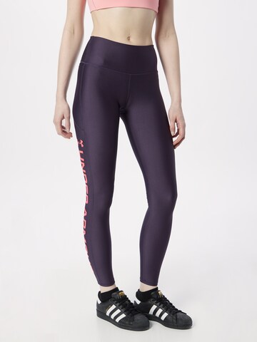 UNDER ARMOUR - Skinny Calças de desporto em roxo: frente