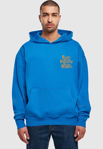 Merchcode Sweatshirt 'Funky Pineapple' in Blauw: voorkant