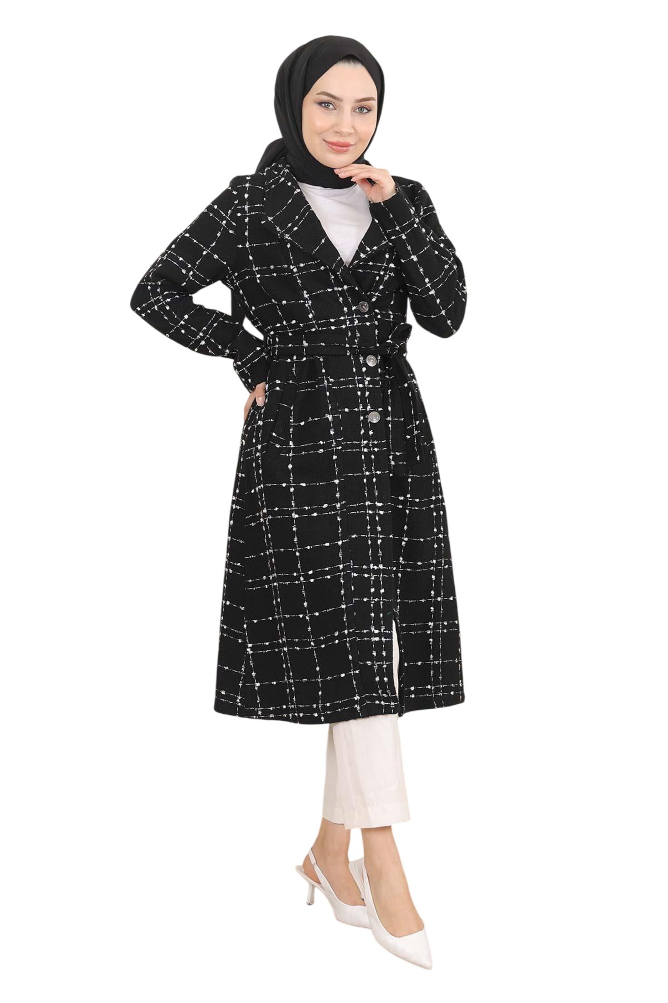 MODAMIHRAM Tussenmantel in Zwart: voorkant