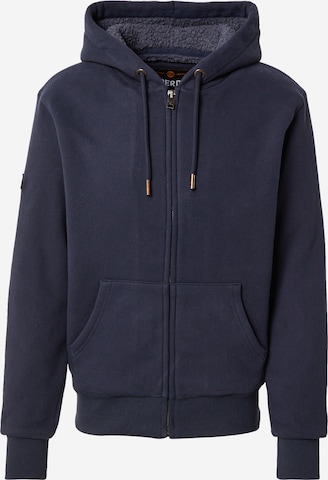 Superdry Sweat jacket 'BORG' in Blue: front