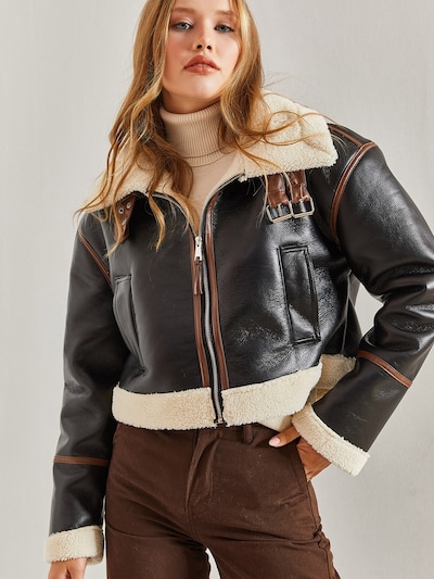 Bianco Lucci Jacke in hellbeige / braun / schwarz, Produktansicht