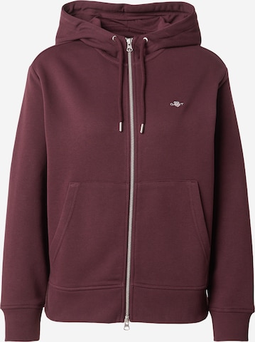 Veste de survêtement GANT en rouge : devant