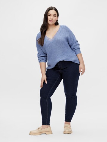 Vila Curve Pullover 'Glacy' in Blau