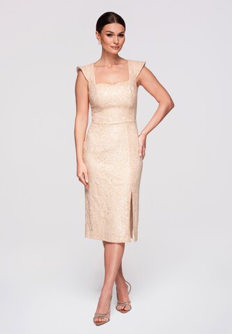 Ombre Cocktailjurk in Beige