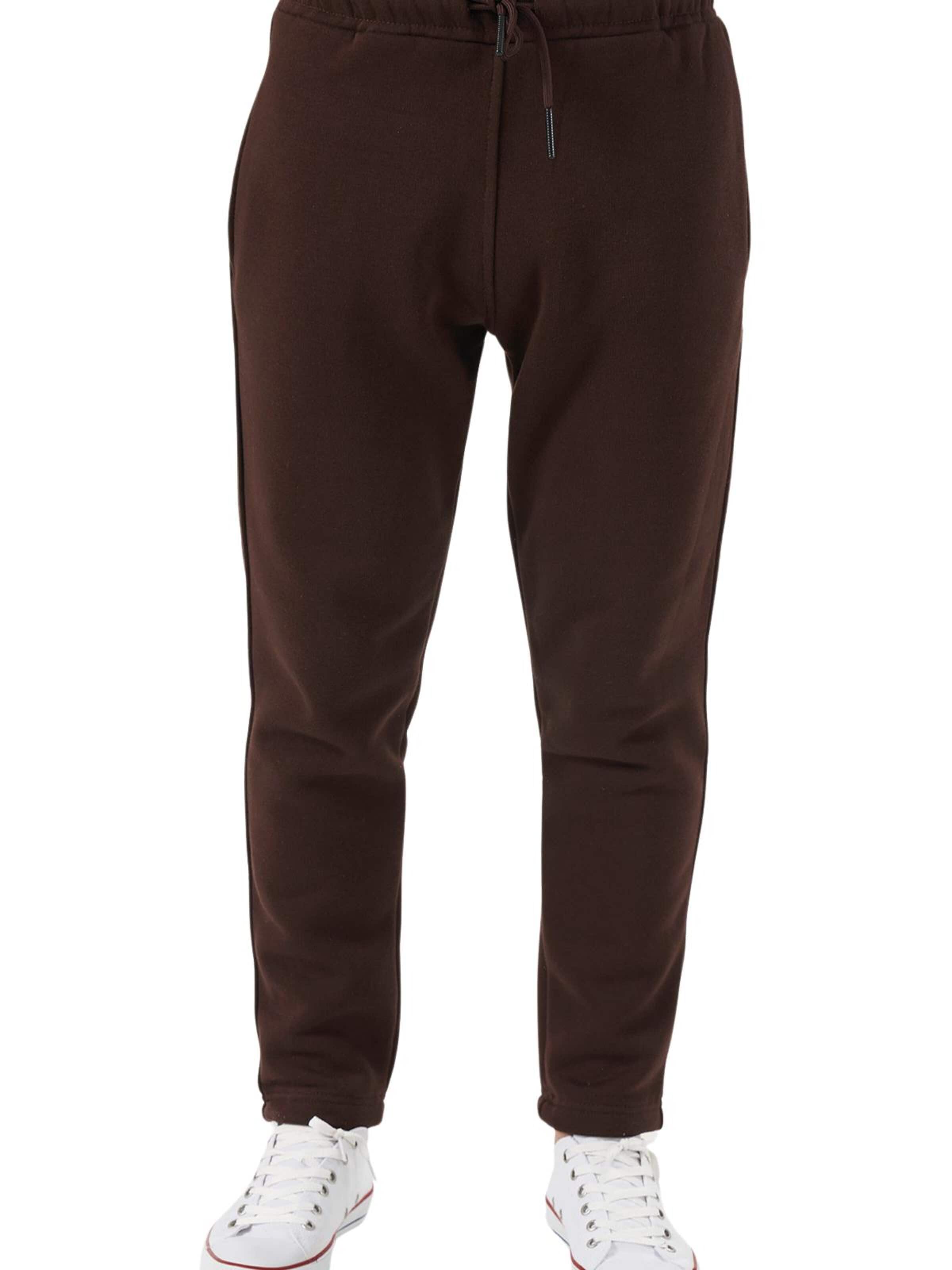 LOUIS LECLER Slim fit Trousers 'Lucien' in Brown
