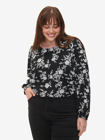 Zizzi Blouse 'XFIKKA' in Zwart: voorkant