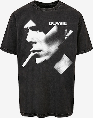 F4NT4STIC Shirt 'David Bowie Smoke' in Zwart: voorkant