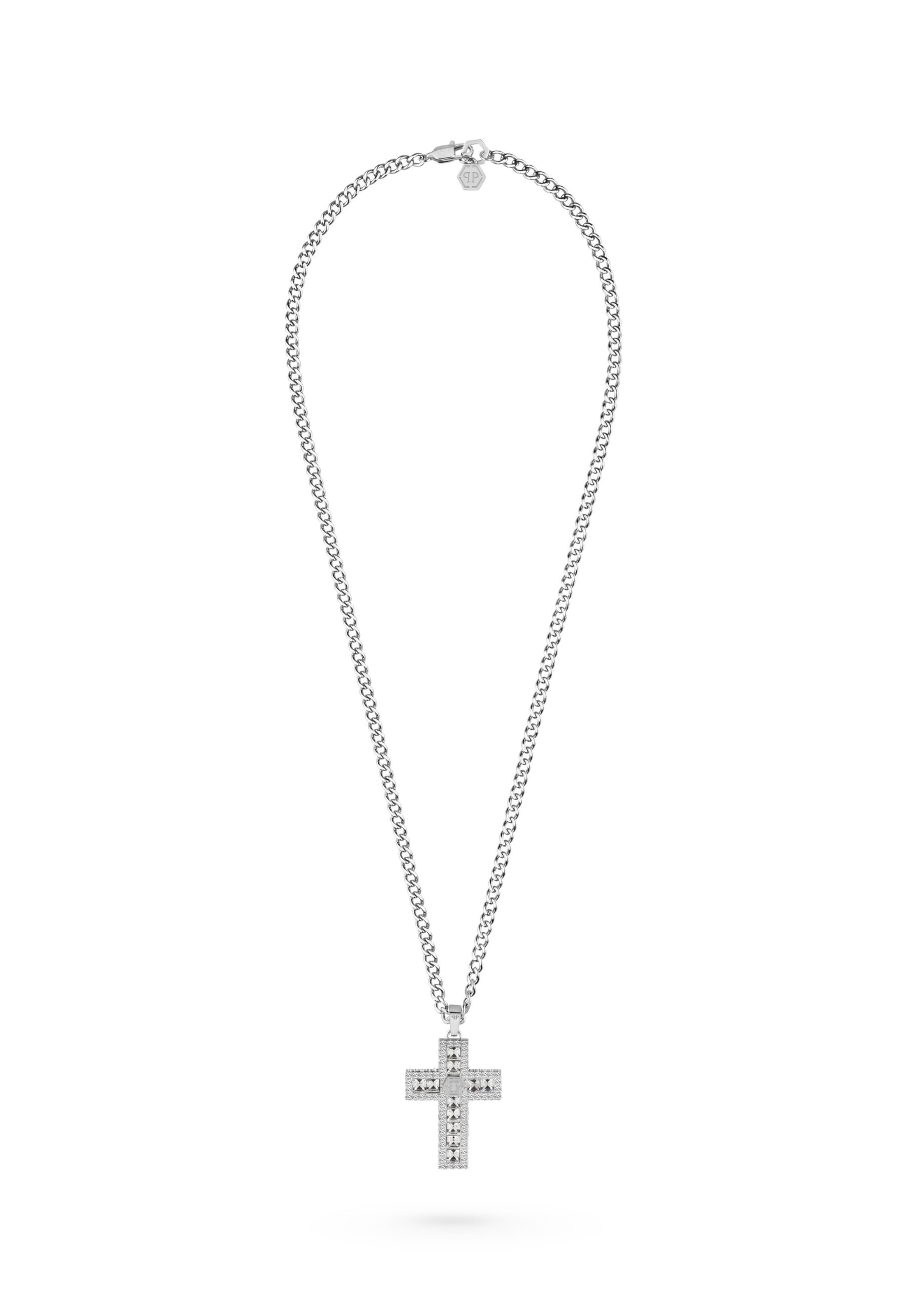 Philipp Plein Jewellery Chaîne 'PLEIN LETTERING' en argent, Vue avec produit