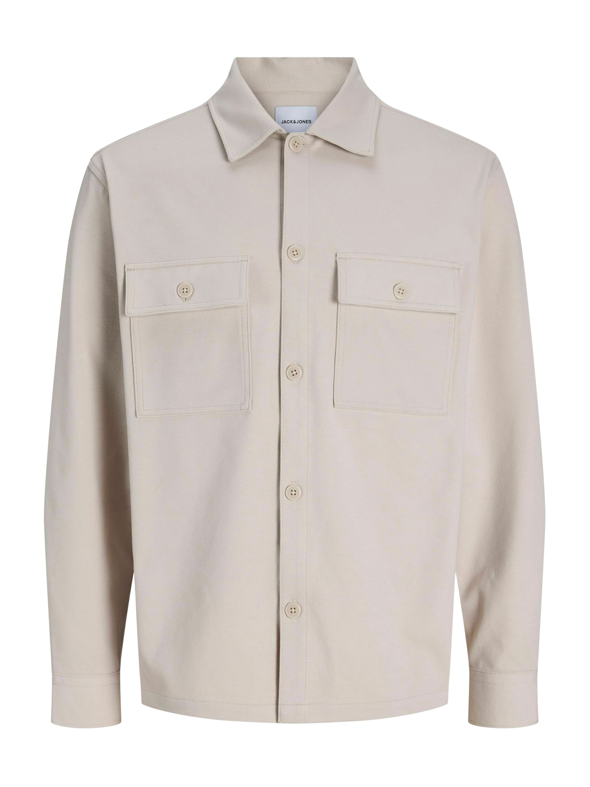 JACK & JONES Zip-Up Hoodie 'JJEWILLIAM' in Beige: front