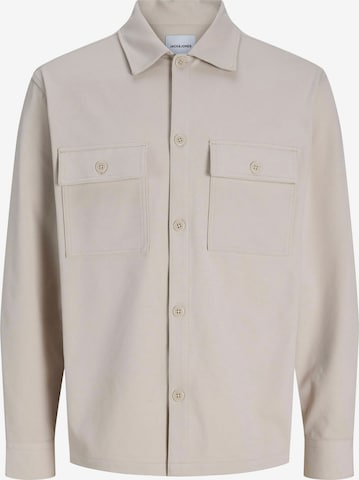 JACK & JONES Zip-Up Hoodie 'JJEWILLIAM' in Beige: front