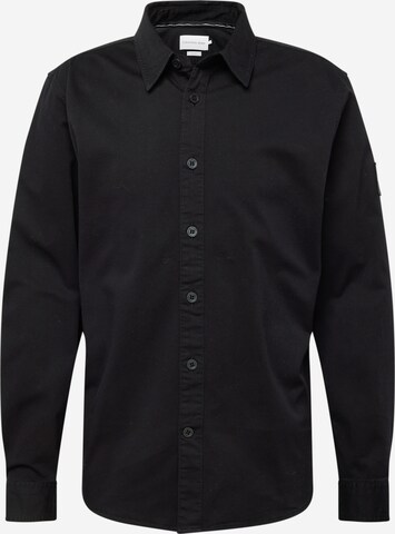 Calvin Klein Jeans Regular fit Button Up Shirt in Black: front