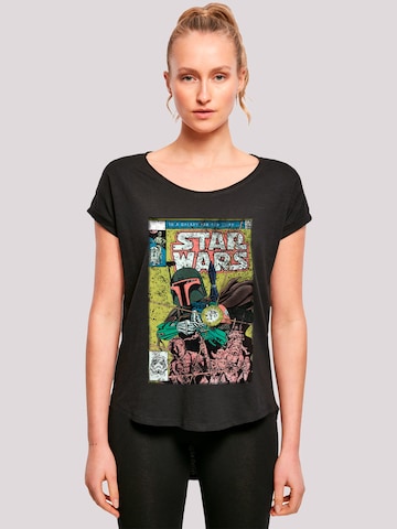F4NT4STIC Shirt 'Star Wars Boba Fett Comic' in Zwart: voorkant