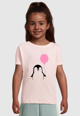 Merchcode Shirt 'Penguin' in Pink: front
