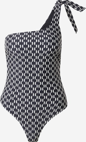 juoda Karl Lagerfeld Marškinėliai Maudymosi kostiumėlis 'CHEEKY': priekis