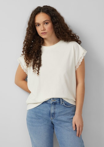 Sweat-shirt QS en beige : devant