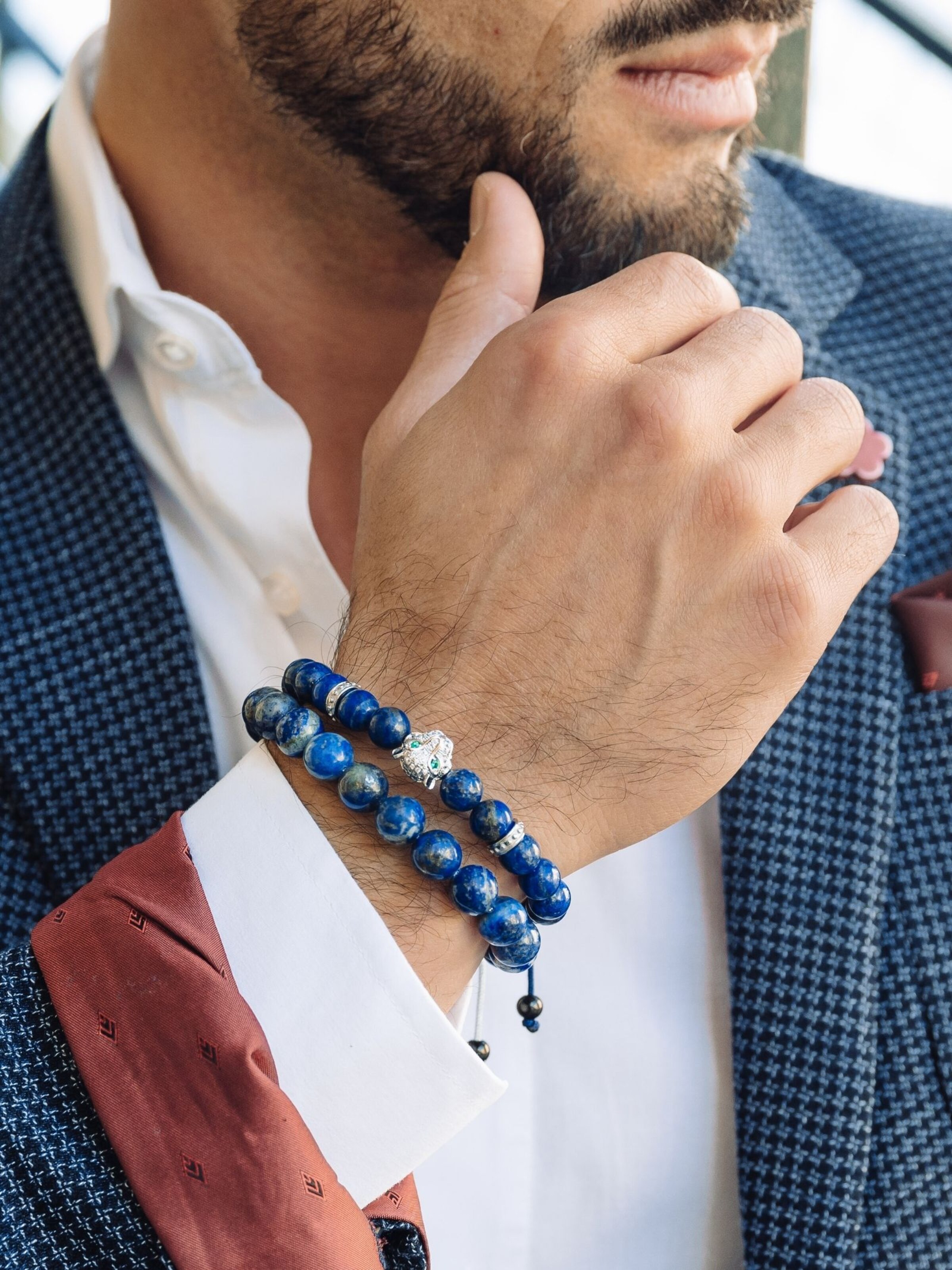 GT Collection Bracelet 'Leopard Head' in Blue