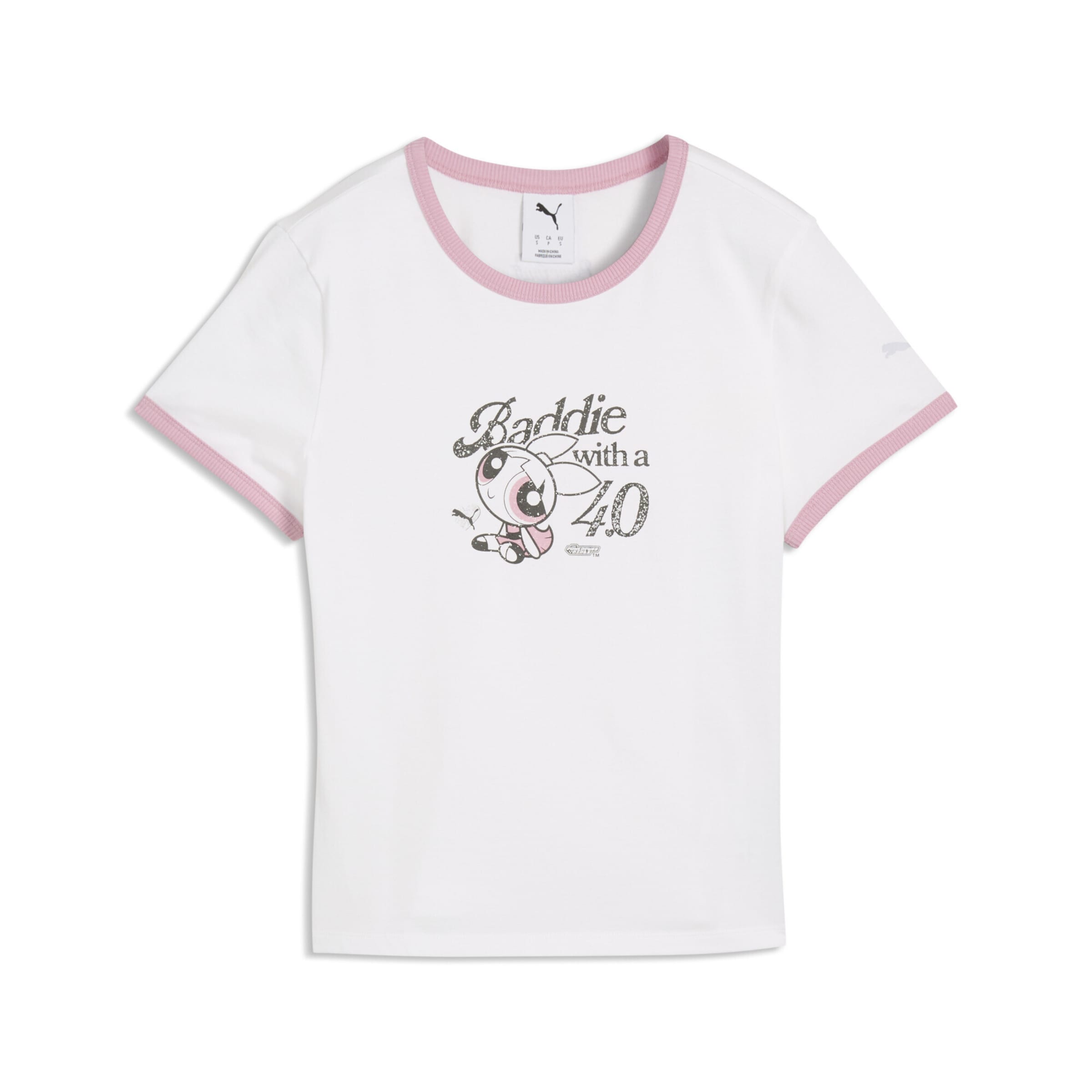 PUMA Shirt  'POWERPUFF GIRLS' in XXS in mischfarben / weiß, Produktansicht