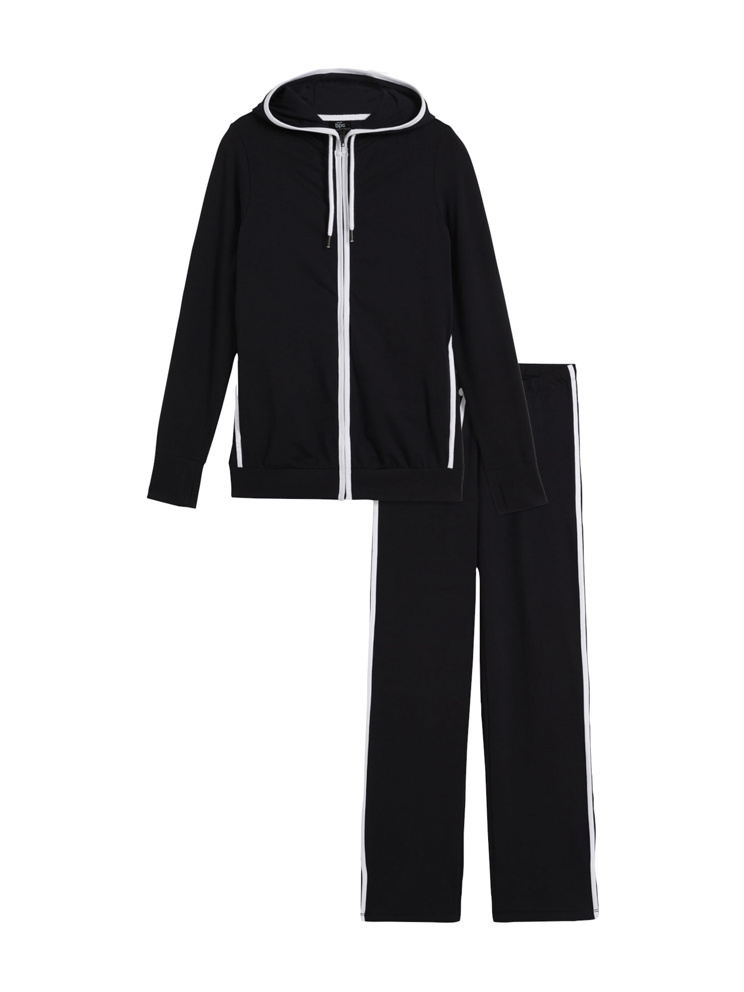 bonprix Jogginganzug in Schwarz: Vorderseite