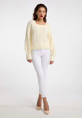 Pullover 'Tylin' di faina in bianco