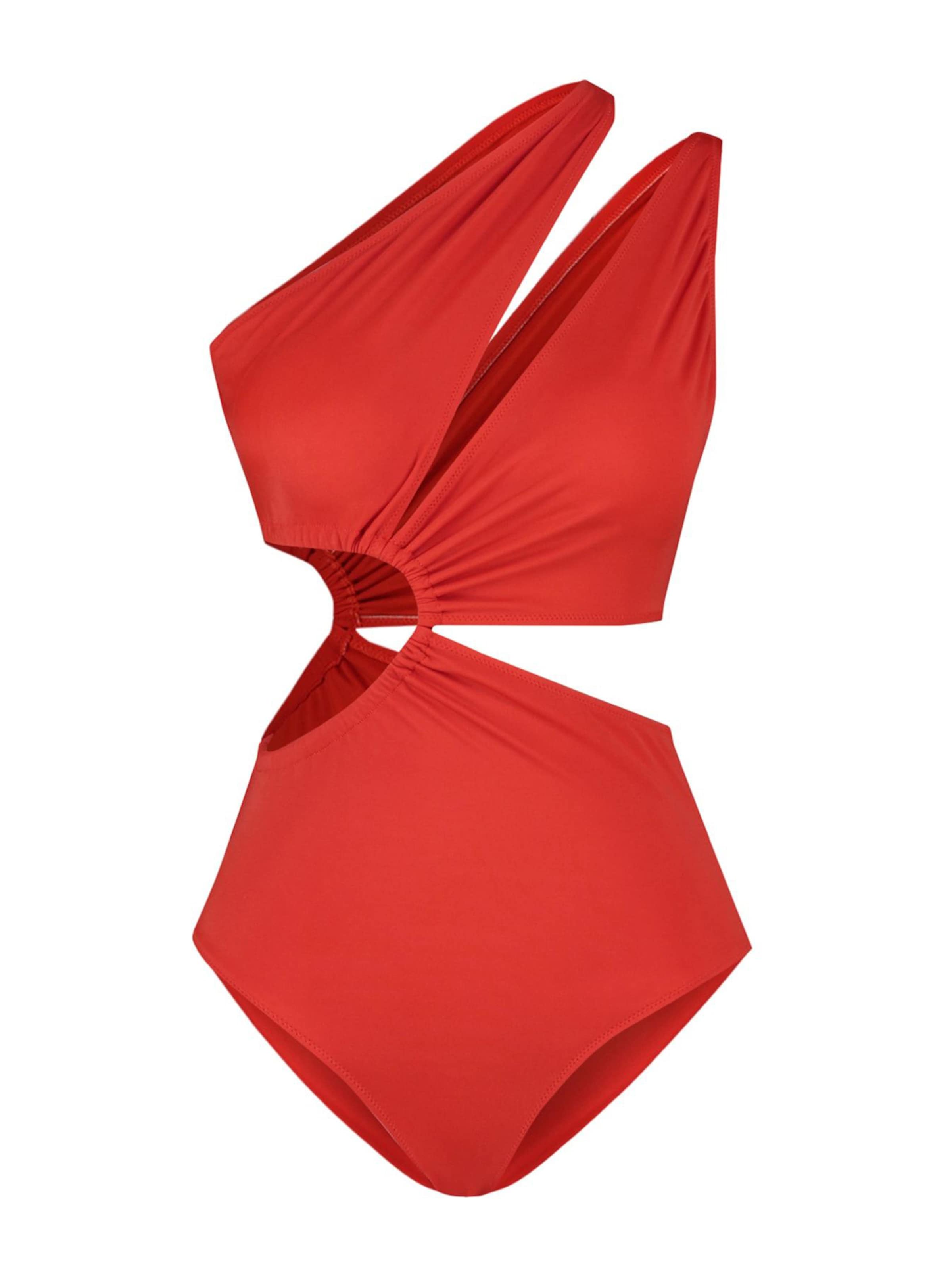 Trendyol Bustier Badeanzug in Rot: Vorderseite