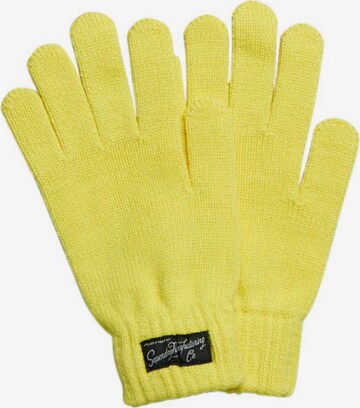 Superdry Full Finger Gloves 'Essential' in Yellow