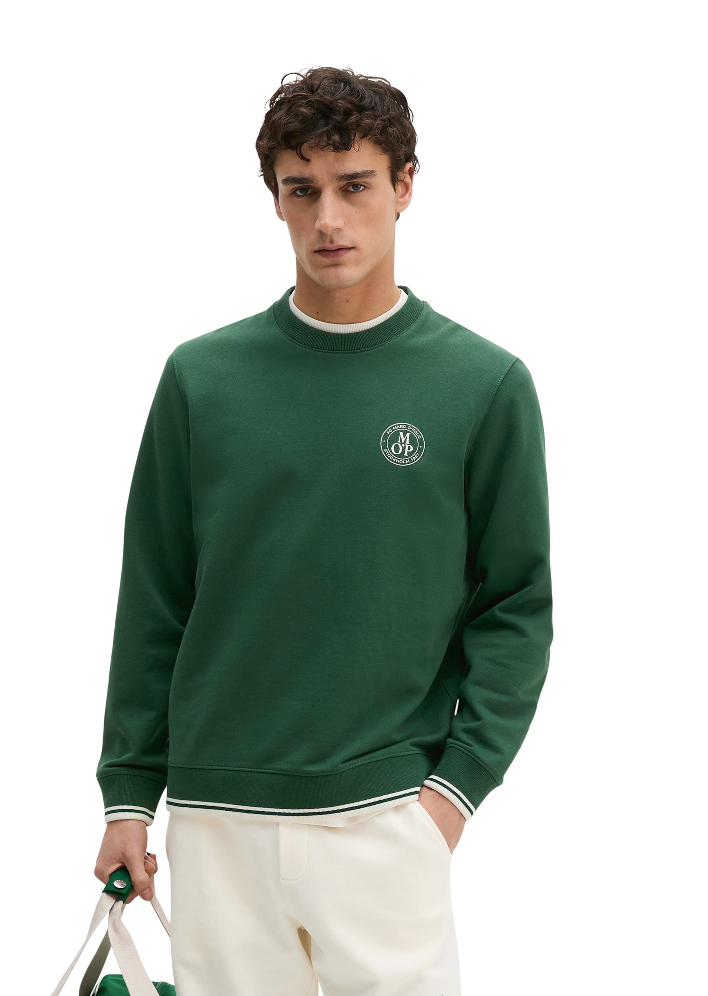 Marc O'Polo Sweatshirt in Green: front