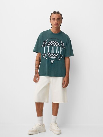 Bershka Тениска в зелено