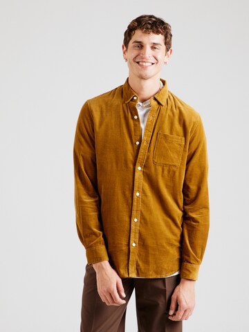 SCOTCH & SODA Regular fit Πουκάμισο σε καφέ: μπροστά