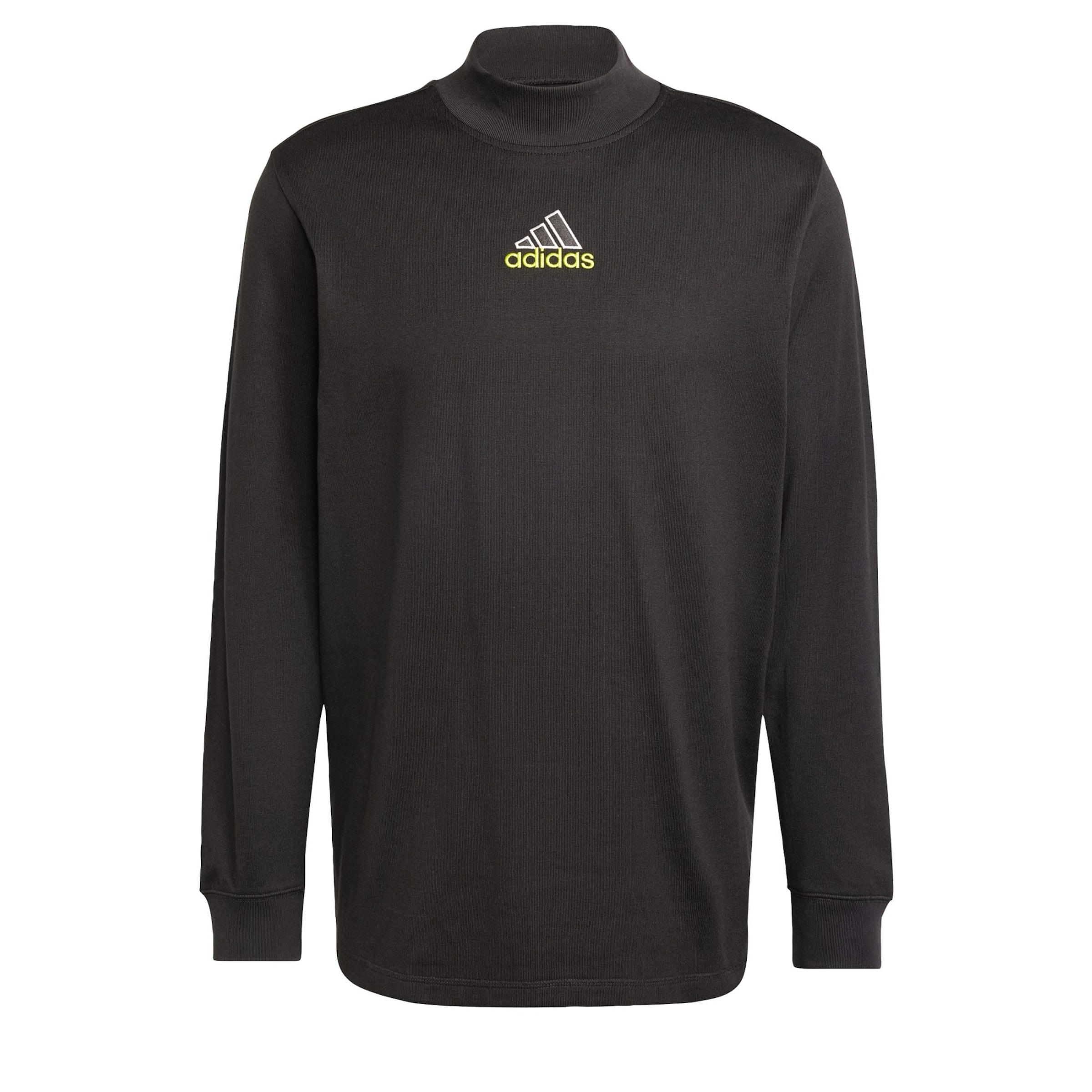 T-Shirt 'Long Sleeve Mock Neck Q1' ADIDAS ORIGINALS en noir : devant
