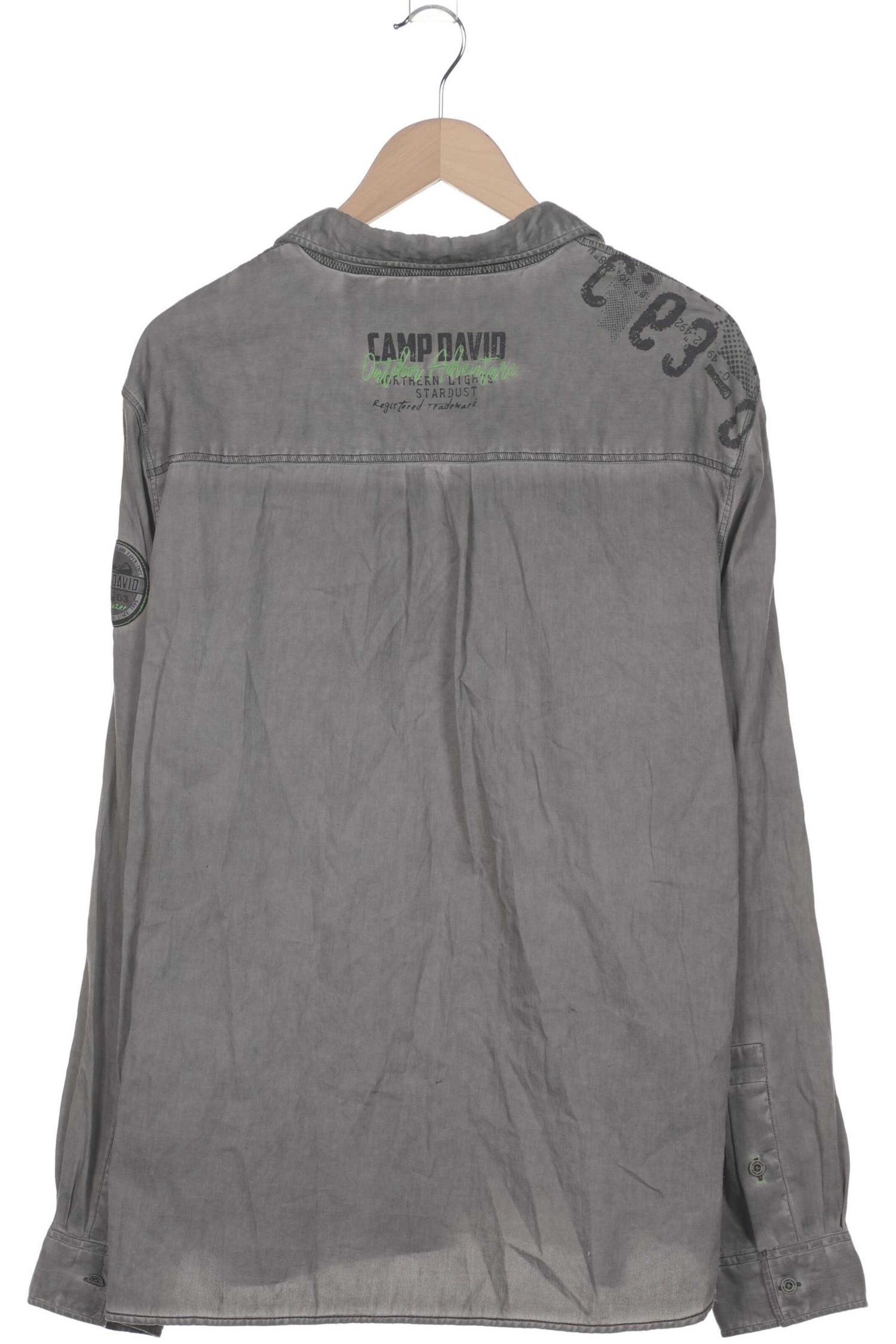 CAMP DAVID Button Up Shirt in XXXL in Grey
