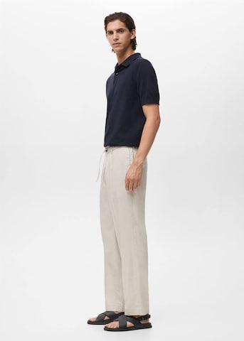 MANGO MAN Regular Pleated Pants 'Tyler' in Beige