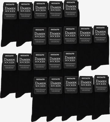 Occulto Socken 'Hermine' in Schwarz: Vorderseite