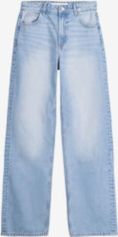 Jeans de la Bershka pe albastru: față