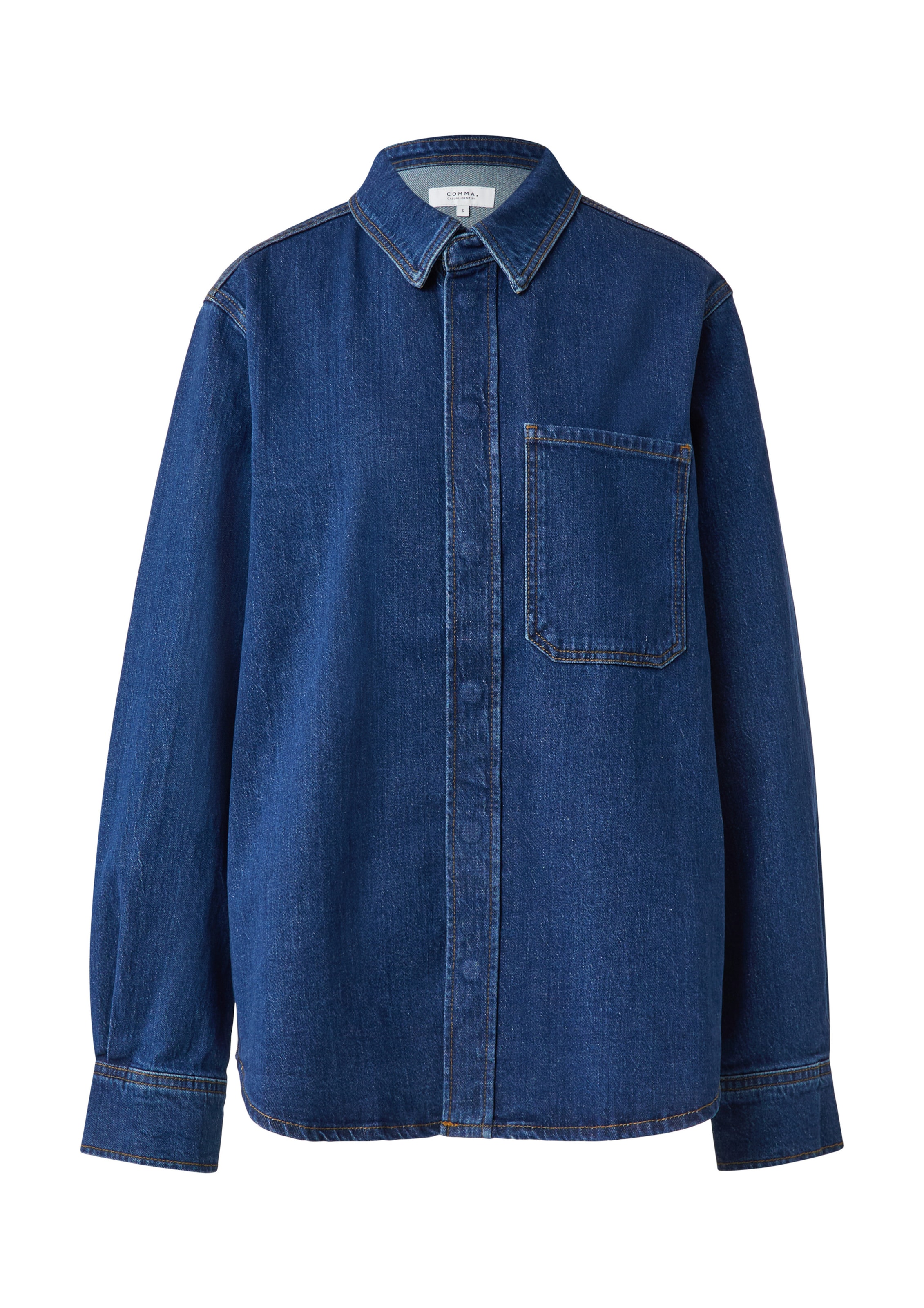 COMMA Blouse in de kleur Blauw denim, Productweergave