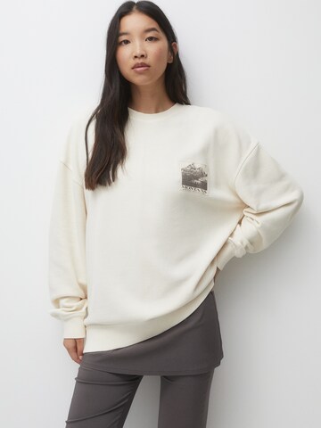 Pull&Bear Sweatshirt i beige: forside